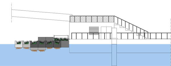 מבט צדי. תכנון: Recycled Island Foundation