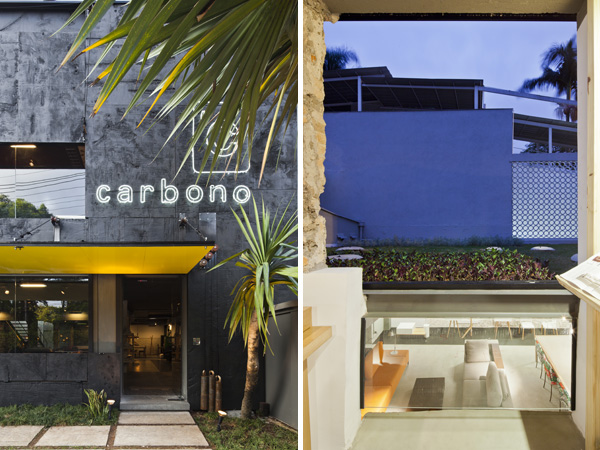 shou-sugi-banthat black panels, look form the patio window, photographer: Ma&iacute;ra Acayaba