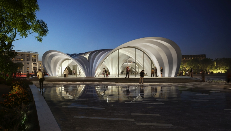 ZHA Dnipro Metro Stations,Render by ATCHAIN