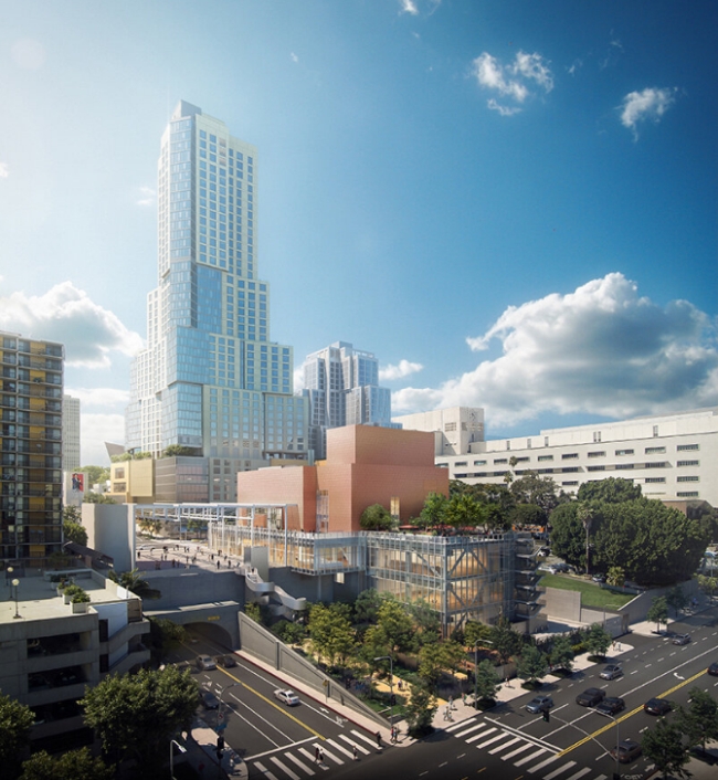 View from hill street and 2nd street intersection, image &copy; gehry partners