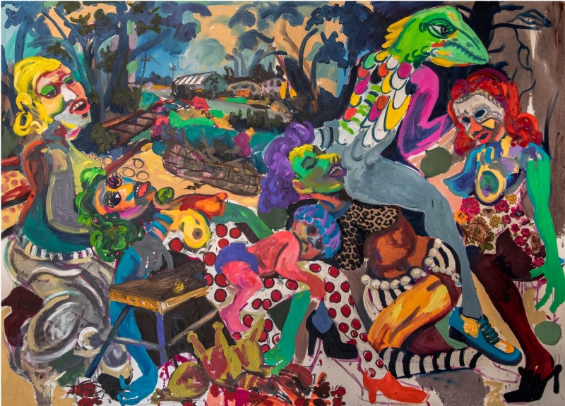 Wycliffe Mundopa, The Imperatives of Power Part, 2019, 177x247 cm Photo Credit: Wycliffe Mundopa