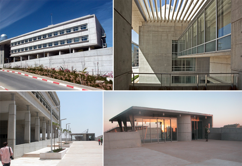 דני לזר אדריכלים- פביליון הכניסה לאוניברסיטה ובנין המחלקה לפיזיקה