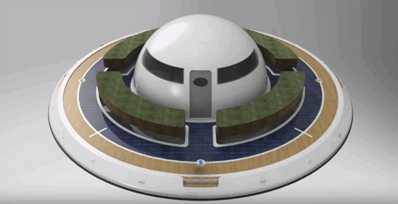 הדמיית המבנה הצף שתכננו JET CAPSULE , צילום מסך מתוך סרטון youtube